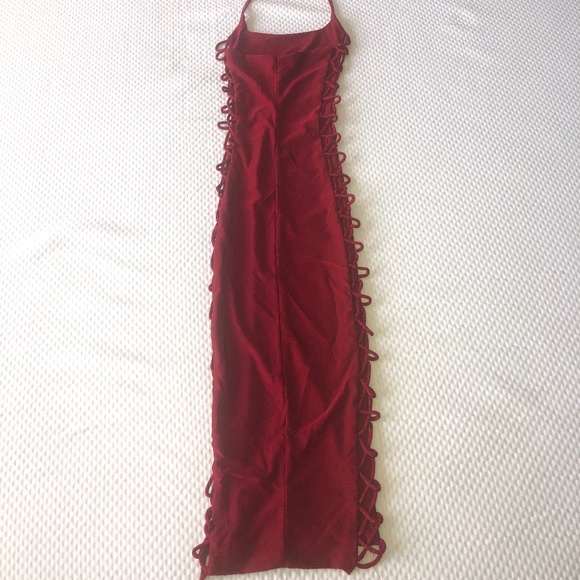 Oh Polly Open-Side Satin Dress - Picture 1 of 3